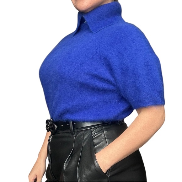 Parkhurts Angora Rabbit Hair & wool - High neck short sleeve Sweater - Large - Picture 2 of 5